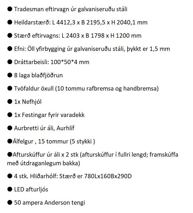VERKFÆRA KERRA FYRIR IÐNAÐARMENN  Verð frá 4.945.120kr 