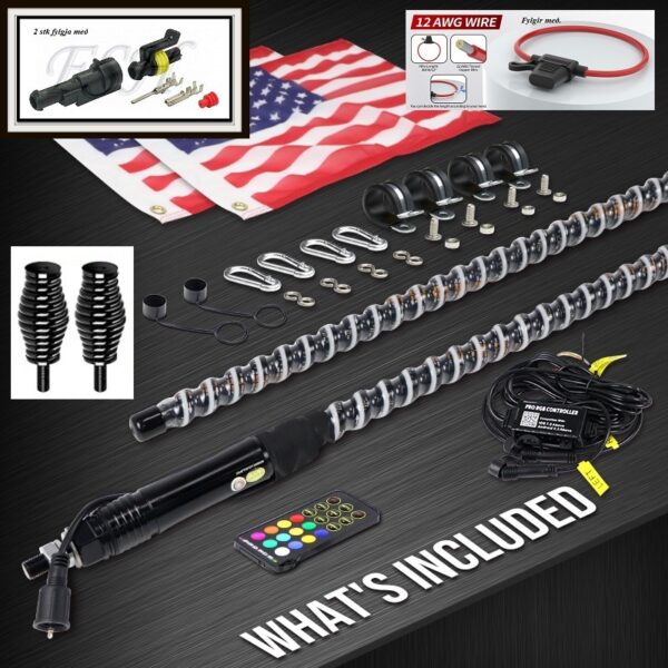 Ljósastangir LED Ljósastangir 6 feta sett Kynningaverð