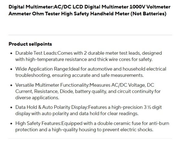 Rafmagnsmælir stafrænn fjölmælir
