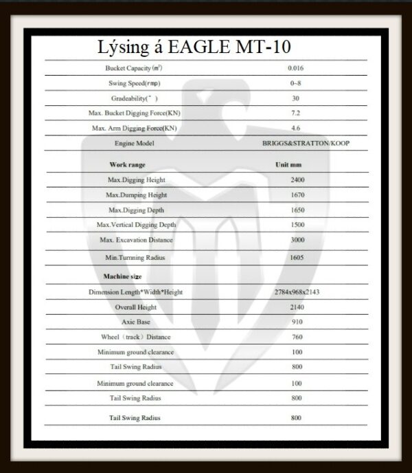 Smágrafa - Smágröfur MT-10 Verð frá 1.494.500+vsk. Með 14 ára reynslu á Íslandi