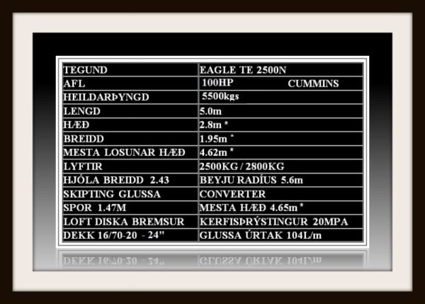 Hjólaskófla - EAGLE TE2500N Sérpöntun