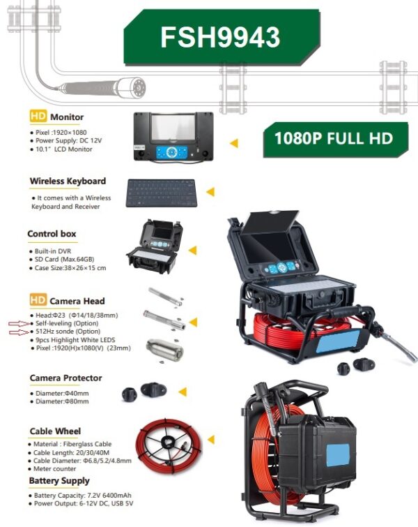 Röra og lagnamyndavél, Sjá verð til á lager