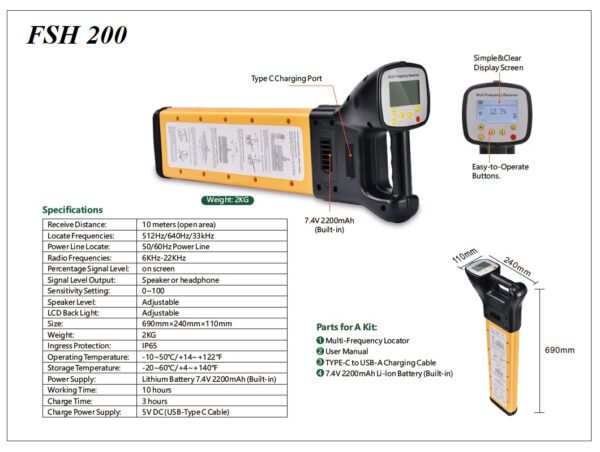 Staðsetningartæki fyrir fjöltíðni (512Hz/640Hz/33kHz) Til á lager